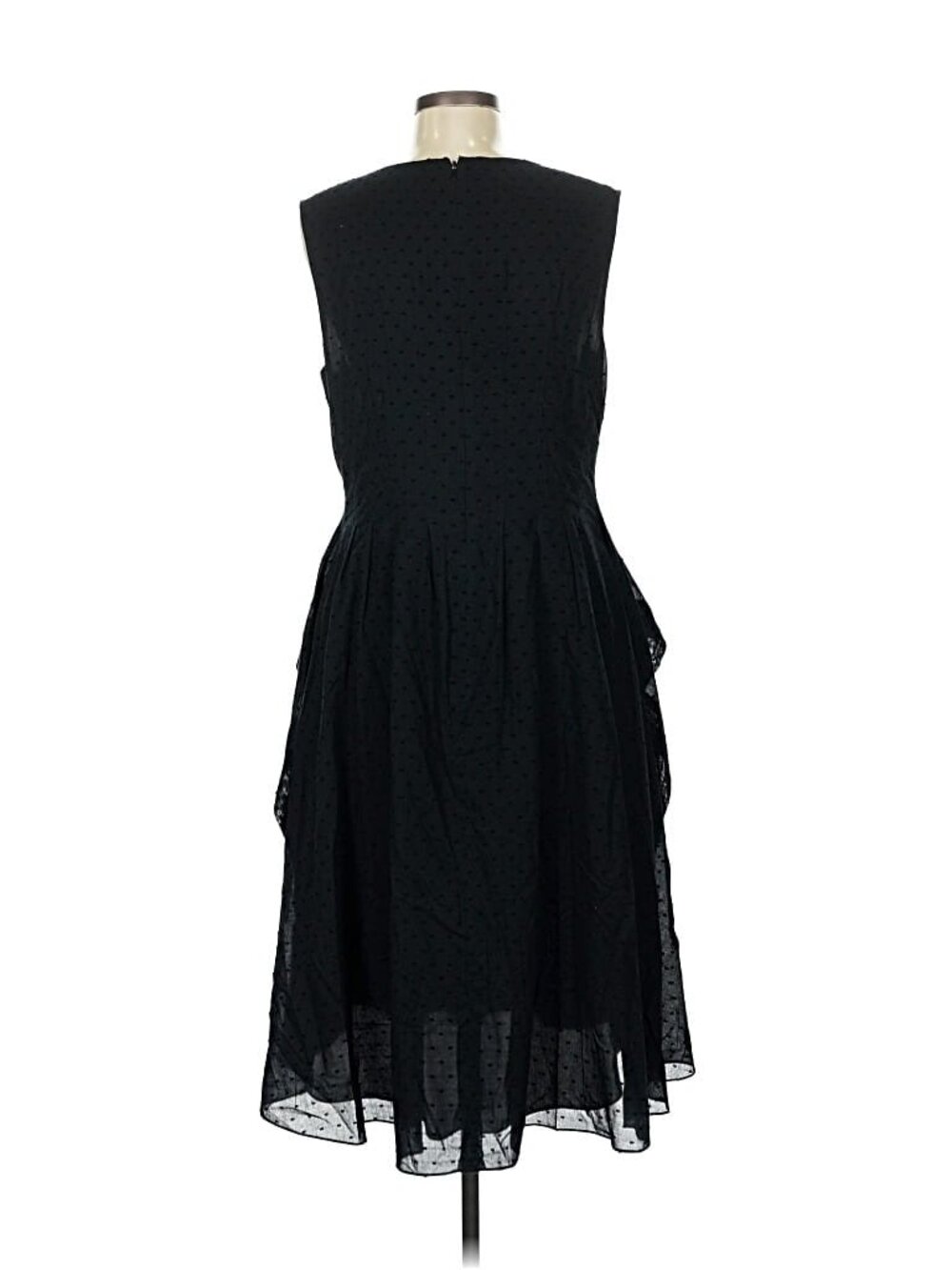 Lela Rose Swiss Dot Scoop Neck Dress – Knee Length – Size M (est) Black - Picture 4 of 6